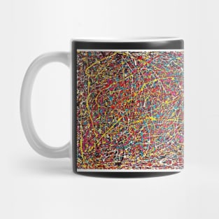 Jackson Pollock linear, color pattern, Jackson Pollock design, Mug